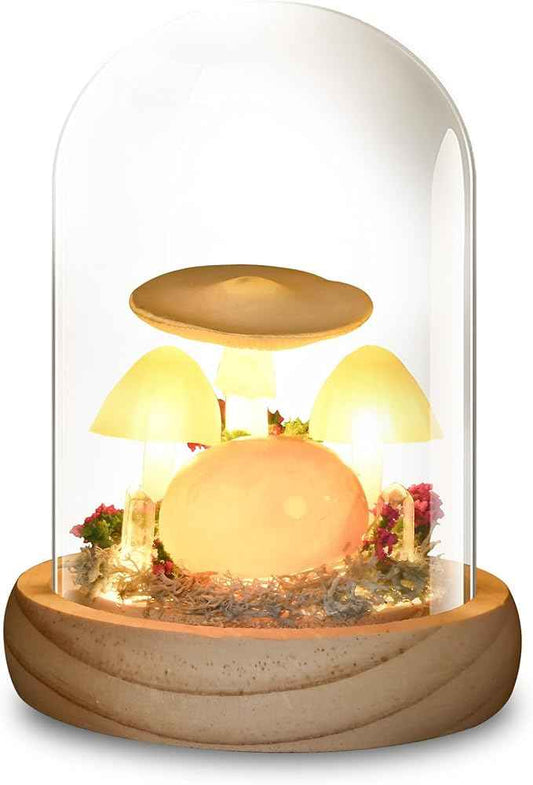 QUELIEN Mushroom Lamp,Mothers Day Mom Gifts for Mom,Light Up Mushroom in Glass Dome,Birthday Party Decorations,Ideal Birthday Gift,GirlfriendGift