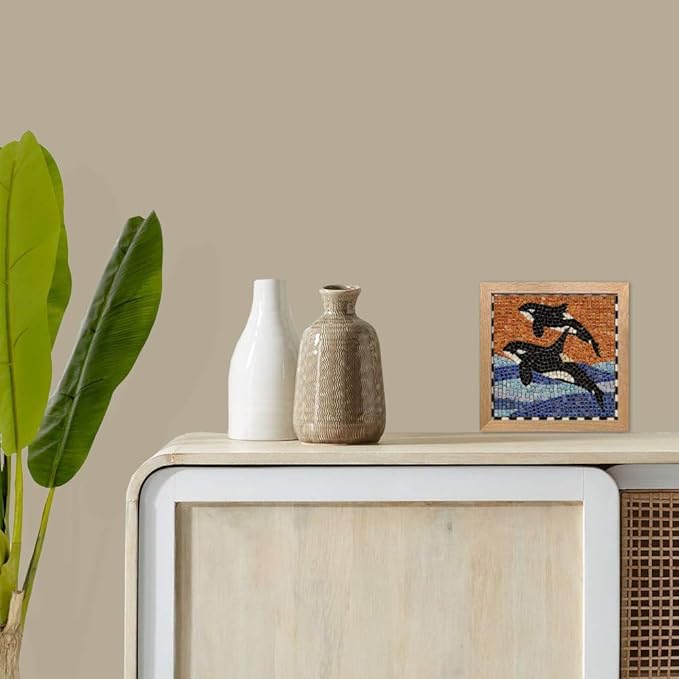 Build a Real Mosaic with Our DIY Mosaic Kit for Adults, Square 7inch (20cm) Orca 2