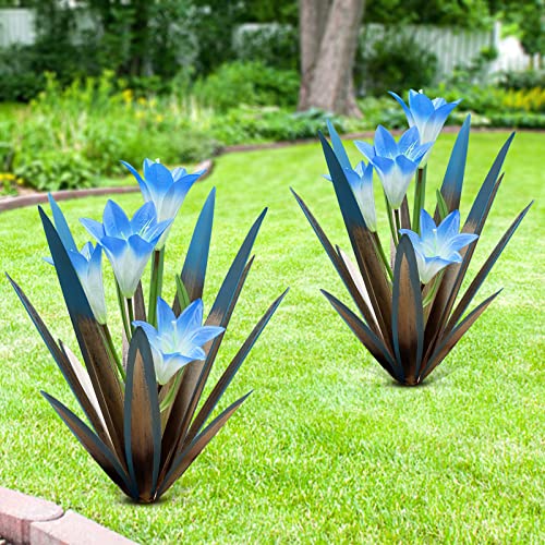 Metal Agave Plant Outdoor Decoration Lily Mexican Yard Art Garden Gift Home Decor Hand Painted Metal Agave Garden Yard Statue