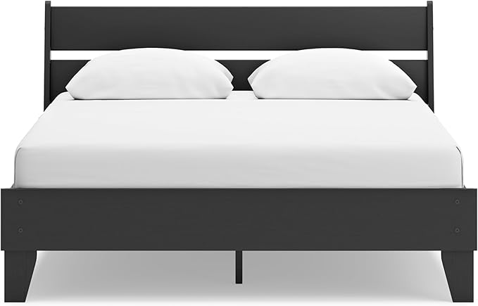 Signature Design by Ashley Socalle Casual Queen Panel Platform Bed, Foundation or Box Spring Not Needed, Black