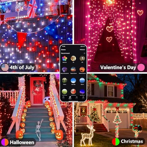 Smart Color Changing Halloween Light 264FT 800 LED Orange Purple App Remote