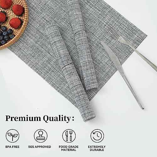 Linen Grey Placemats Set of 6 (6 Count)