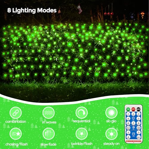 Solar Christmas Net Lights 200LED F8 Big Bulbs