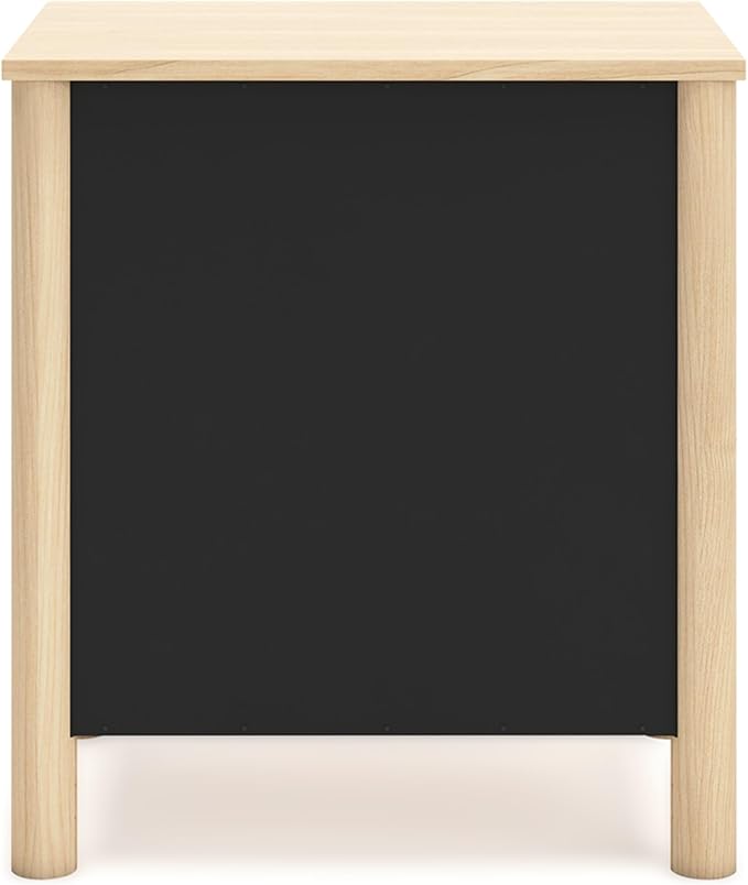 Signature Design by Ashley Cabinella Casual 2-Drawer Nightstand with Round Post Legs, 24.37" Tall, Light Brown
