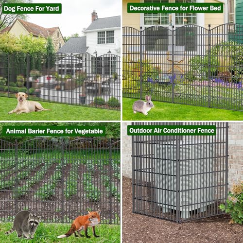 10 Panel No Dig Decorative Garden Fence 48" H x 22.6'L Outdoor Dog Barrier (9.8 Sq Ft)