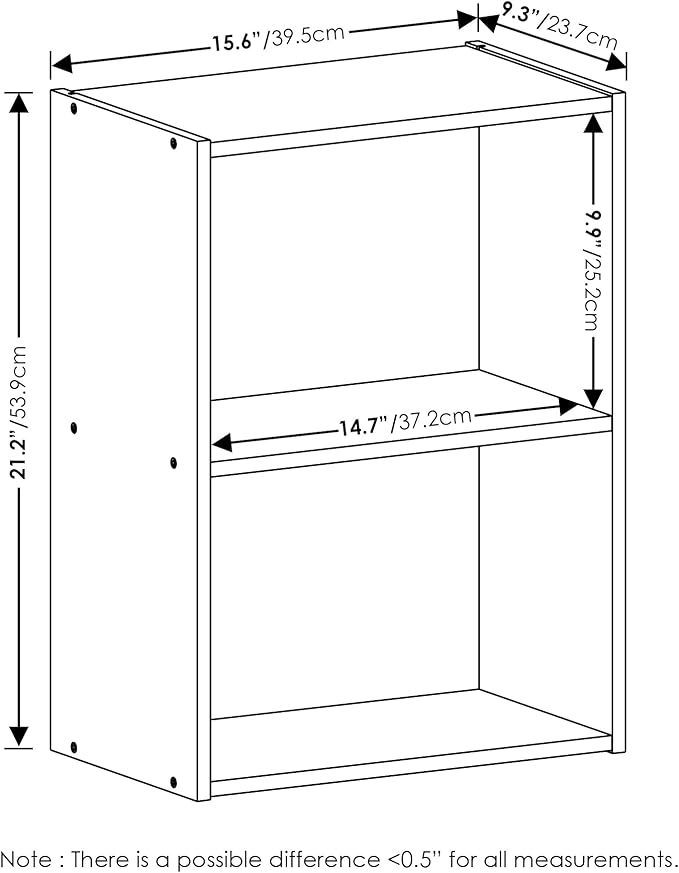 Furinno Luder Bookcase/Book/Storage, 2-Tier, Light Blue/White (Pack of 4)