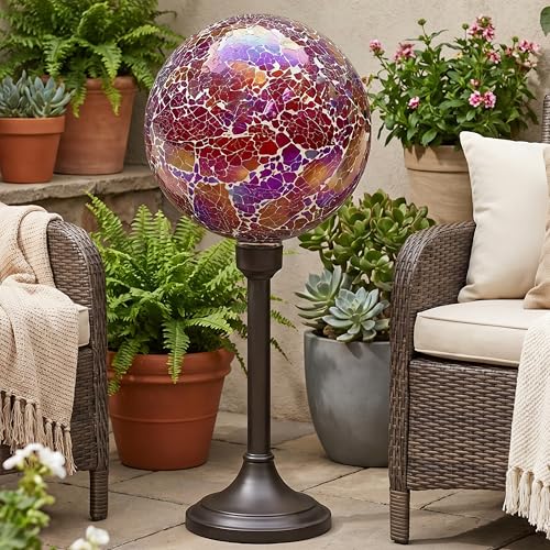 Sunnydaze 10" Mosaic Glass Gazing Ball for Garden (2 Count)