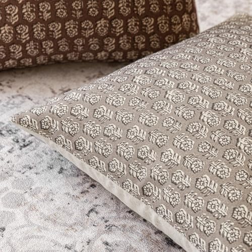 Decorative Floral Print Throw Pillow Covers 24×24 Inch (2 Count)