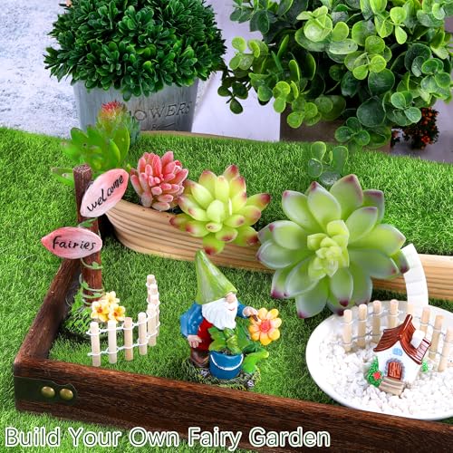 24 Pieces Fake Grass for Crafts Fairy Garden 6 x 6 Inches Artificial Garden Grass for Miniature Ornament Dollhouse DIY Decoration (24 Count)