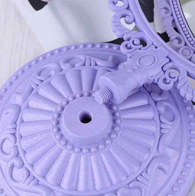 AKOAK Heart-Shaped Cosmetic Mirror - Plastic, Double-Sided, Rotatable, Lightweight - Bathroom & Bedroom Mirror (Purple)