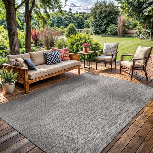 Washable Indoor Outdoor Rug 10x14 Weather Resistant Area Rugs Modern Solid for Porch Deck Balcony Backyard Patio Outside Carpet