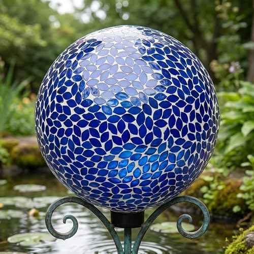 Sunnydaze 10" Mosaic Glass Gazing Ball for Garden (2 Count)