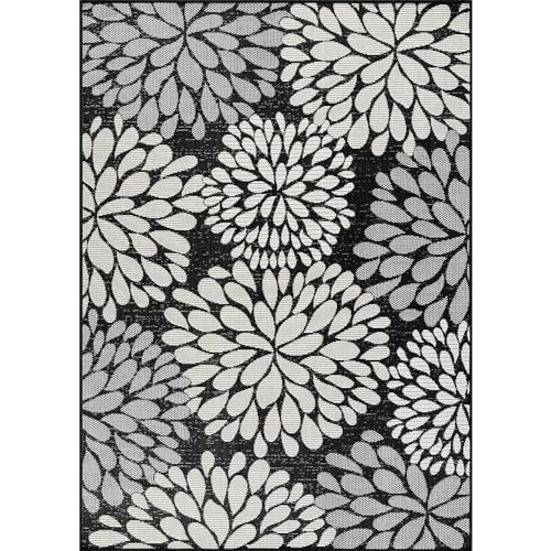 Outdoor Rug 6x9 Modern Exotic Tropical Leaf Area Rugs for Indoor and Outdoor Patio Deck Porch Garden Water Resistant Washable Outside Carpet (58.5 Sq Ft)