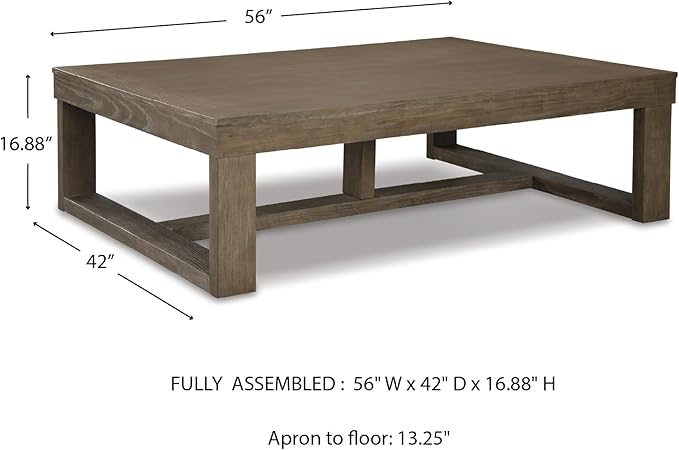 Signature Design by Ashley Cariton Contemporary Rectangular Cocktail Table, Brown