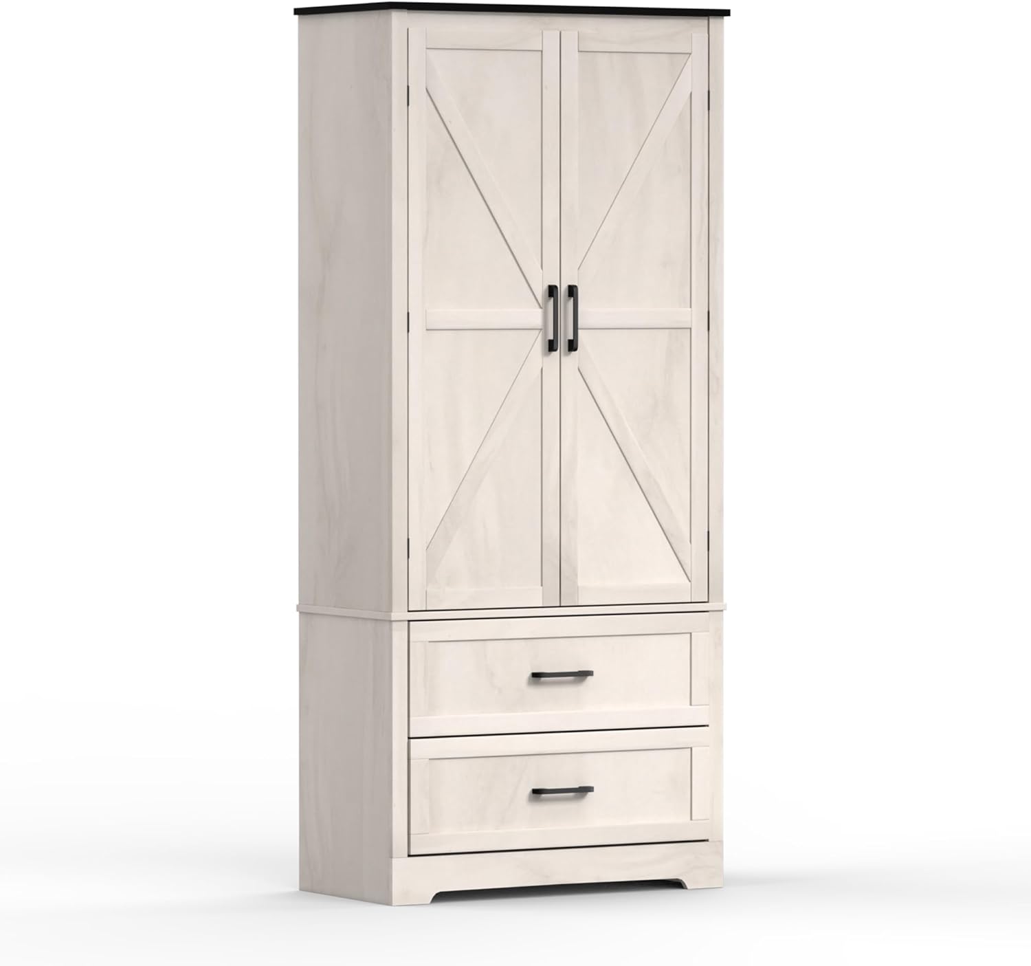 71" Kitchen Pantry Storage Cabinet, Barn Doors Tall Storage Pantry Cabinet with Drawers & Adjustable Shelf, Modern Farmhouse Cupboard Wood Pantry for Kitchen, Living Room, Dining Room, Oak Beige - Décor Diaries