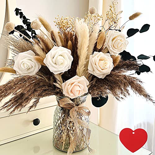 100pcs Artificial Flowers Arrangement With Vase (100 Count)
