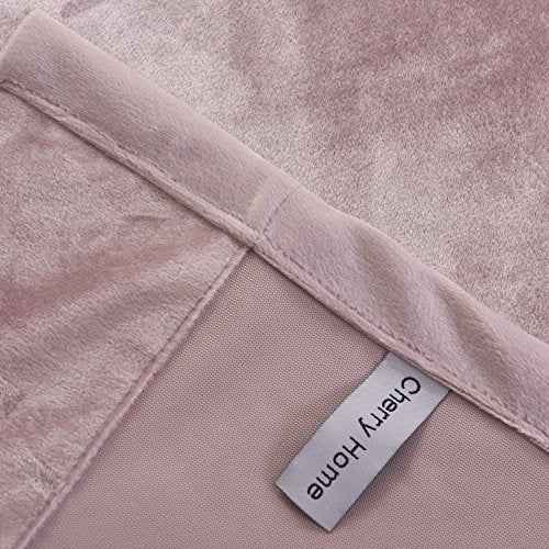 Super Soft Luxury Velvet Curtains Set of 2 Pink Flannel Blackout Drapes Grommet Draperies for Hotel 52Wx72L inch