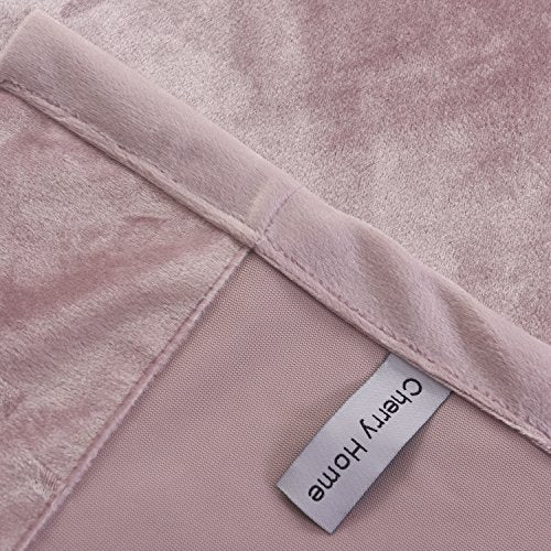 Super Soft Luxury Velvet Curtains Set of 2 Pink Flannel Blackout Drapes Grommet Draperies for Bedroom 52Wx84L inch