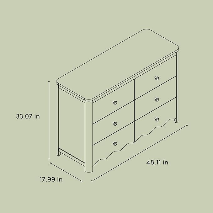 Storkcraft Casablanca 6 Drawer Dresser (Hazelnut) – GREENGUARD Gold Certified, Nursery & Kids' Bedroom with Spacious Storage, Safety Interlocking Drawer System, Easy Assembly with Pre-Installed Tracks