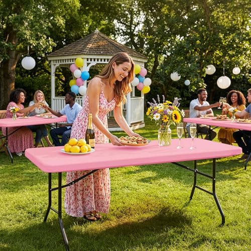Fitted Tablecloth for 8 Foot Rectangle Tables (4 Count)
