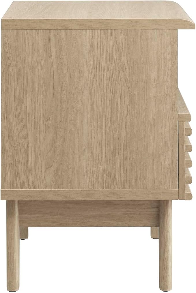 Modway Render Mid-Century Modern, One-Drawer Nightstand, Oak