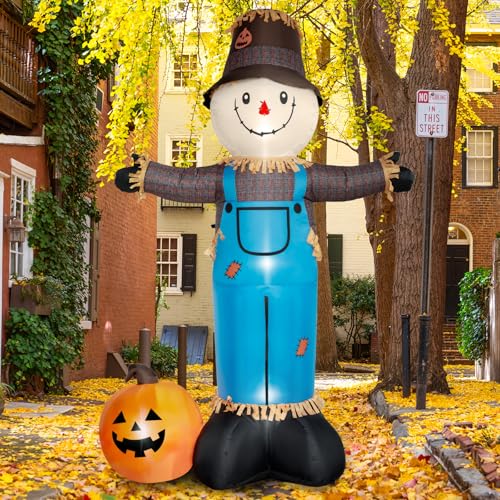 8 FT Fall Inflatables Scarecrow Decorations (Blue)
