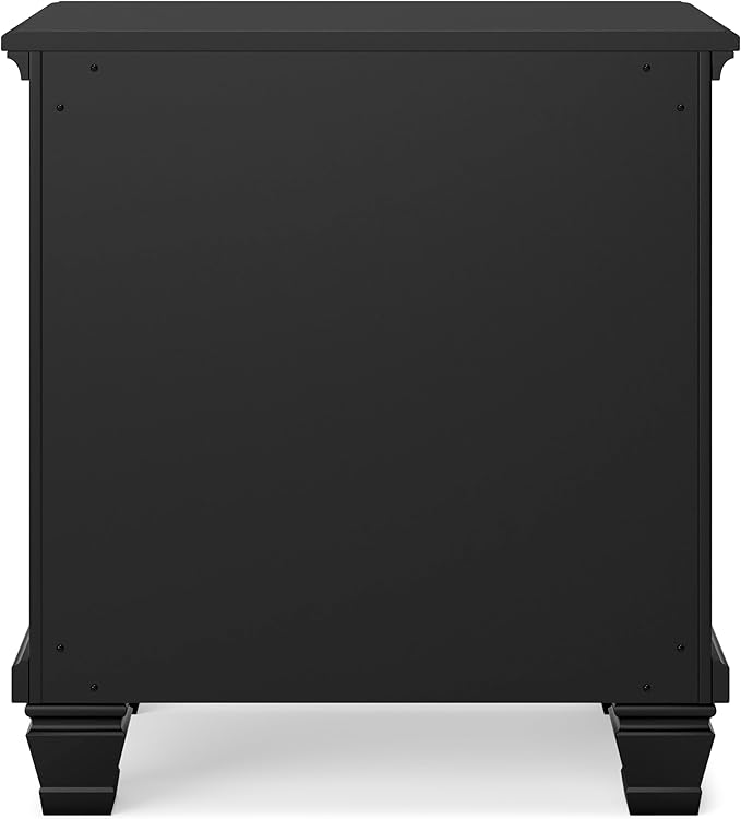 Signature Design by Ashley Lanolee Classic 2 Drawer Nightstand for Bedroom, 26.75" Tall, Black