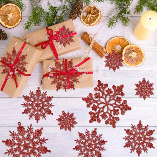 36pcs Red Christmas Snowflake Ornaments (36 Count)