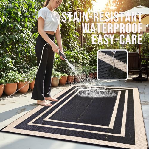 Outdoor Rug 8x10 ft Waterproof Reversible Mat