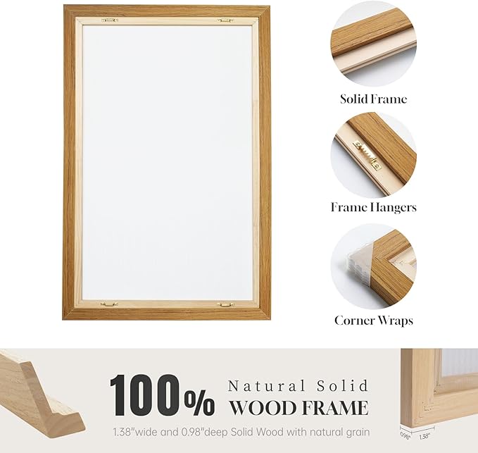 Framed Neutral Abstract Wall Art, Modern Canvas Prints Paintings Artwork for Walls, Minimalist Black and Beige Block Pictures for Living Room Dining Room Bedroom Hallway Wall Decor 24x36 In