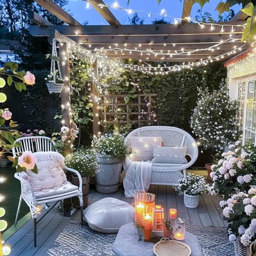 150 LED Connectable White Christmas Lights Indoor for Bedroom (59 Foot)