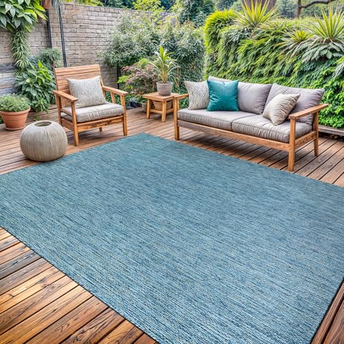 Washable Indoor Outdoor Rug 9x12 Weather Resistant Area Rugs Modern Solid for Porch Deck Balcony Backyard Patio Outside Carpet