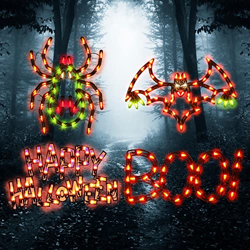 4 Pack Lighted Halloween Window Silhouette Decoration (4 Count)