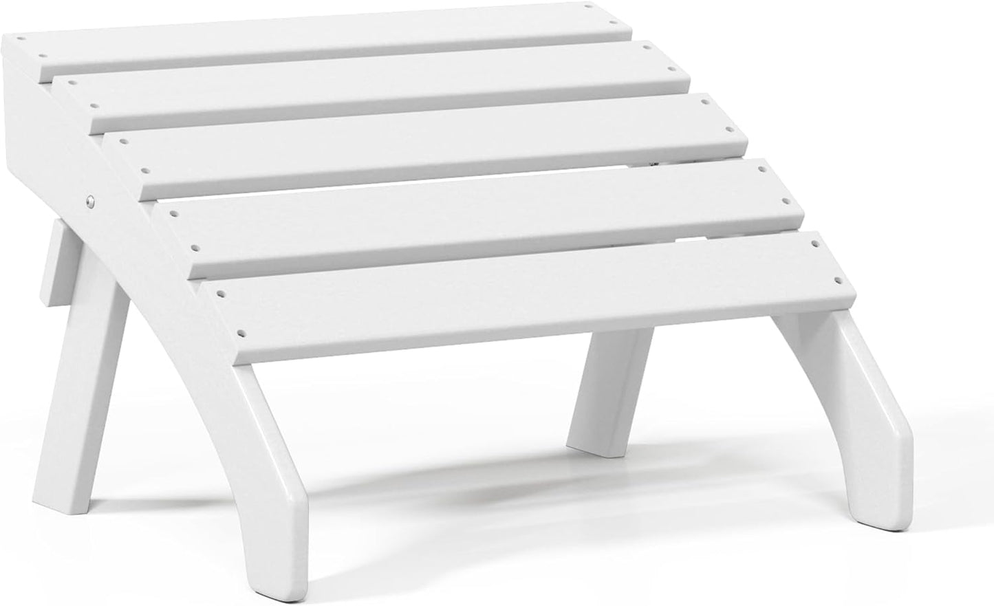 WestinTrends Dylan Outdoor Patio HDPE Adirondack Ottoman Footrest, White