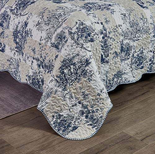 Blue Toile Quilt Set