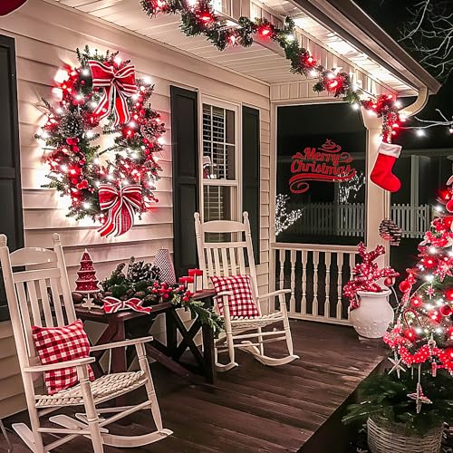 200 LED Red and White String Lights Indoor Outdoor (66 Foot)