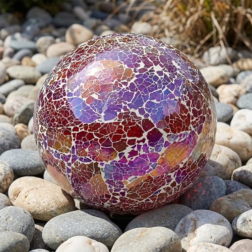 Sunnydaze 10" Mosaic Glass Gazing Ball for Garden (2 Count)