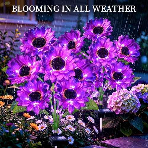 Solar Sunflower Lights 6 Pack with 36 Sunflower Solar Lights Outdoor Garden Decor