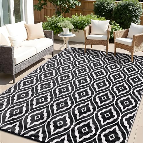 Outdoor Rug 5x8 ft Waterproof Reversible Braided Mat