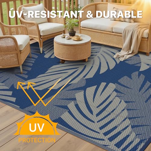 Outdoor Rug Waterproof Plastic Rugs for Patio (80 Sq Ft)