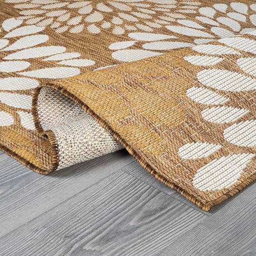 Outdoor Rug 6x9 Modern Exotic Tropical Leaf Area Rugs for Indoor and Outdoor Patio Deck Porch Garden Water Resistant Washable Outside Carpet