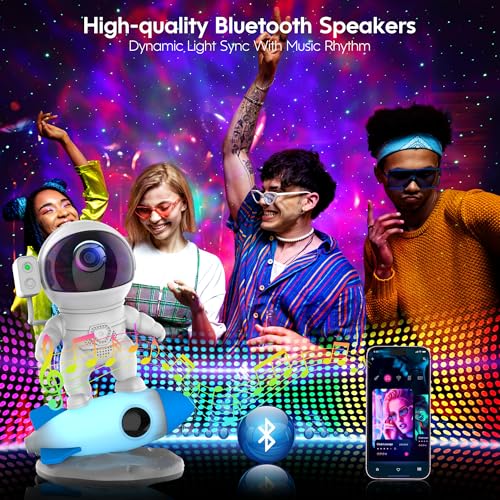 Astronaut Galaxy Projector Night Light with Rocket Lamp