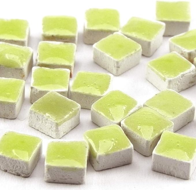 Ceramic Tiles for Crafts, Mini Mosaic Tiles 1000 Units, 5 mm 0.19 inch Pistachio Green, WG04