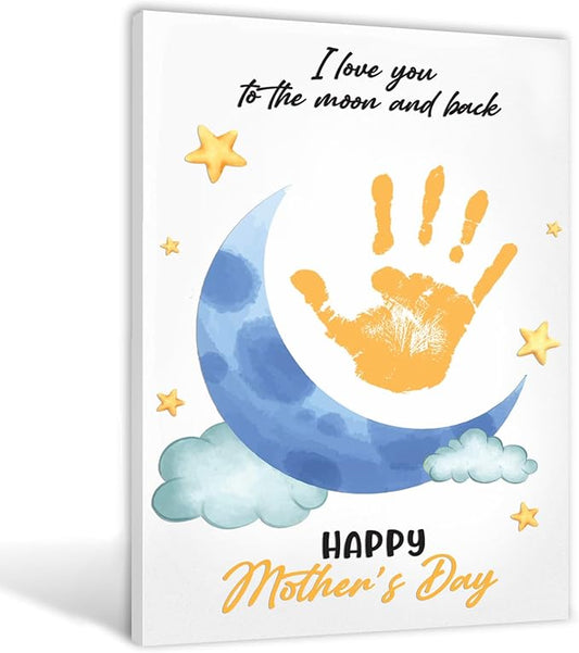 MIKAYENUS Mother's Day Handprint Craft - Baby Handprint Set for Kids - Handmade Gift for Mom & Grandma - DIY Arts and Crafts Activities - First Mothers Day Gift Idea - Kids Craft Set