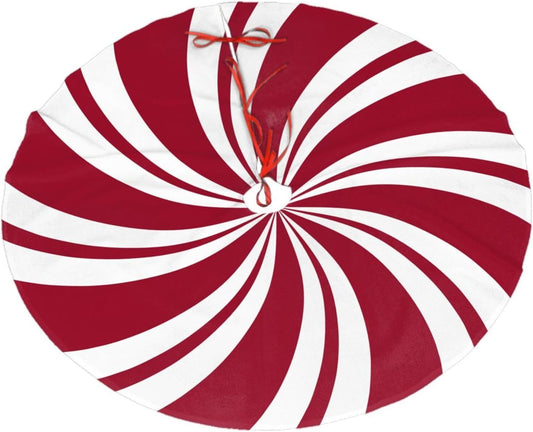 Christmas Tree Skirt,Mint Sugar Double Swirl Candy Xmas Tree Skirt Rustic Farmhouse Tree Skirt for Christmas Decor Xmas Holiday Home Party Decorations36