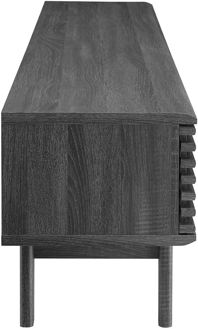 Modway Render Mid-Century Modern Low Profile 70 Inch Media Console TV Stand in Charcoal, 70"