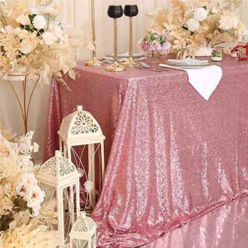 Sequin Tablecloth 60x102 Inch Fuchsia Pink for Wedding Party