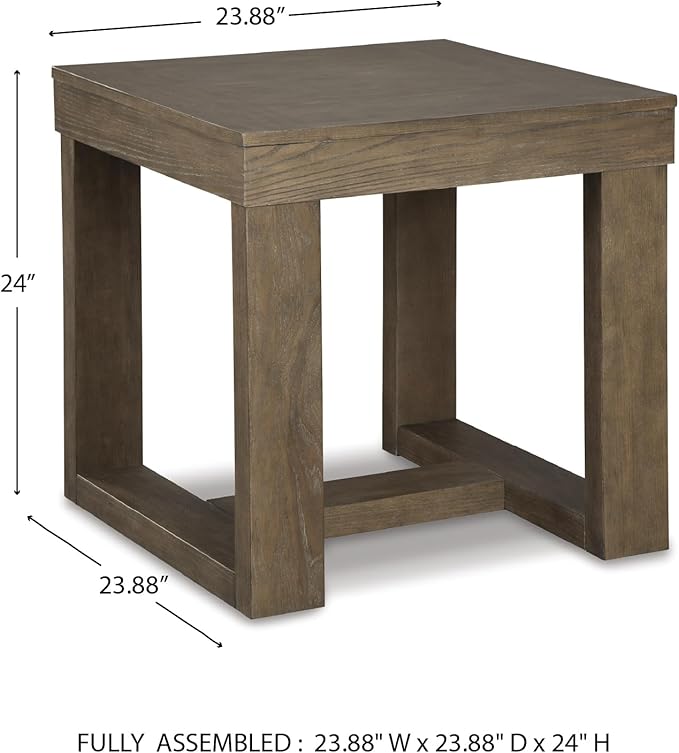 Signature Design by Ashley Cariton Contemporary Oversized Square End Table, Grayish Brown