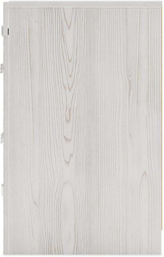 Signature Design by Ashley Altyra Contemporary Nightstand with 2 Storage Drawers, USB and Wireless Charging, Chrome-Tone Handles, Wood, 24.41" High, White