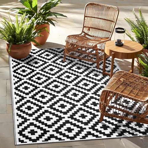 Outdoor Rug 4x6 ft Waterproof Reversible Mat